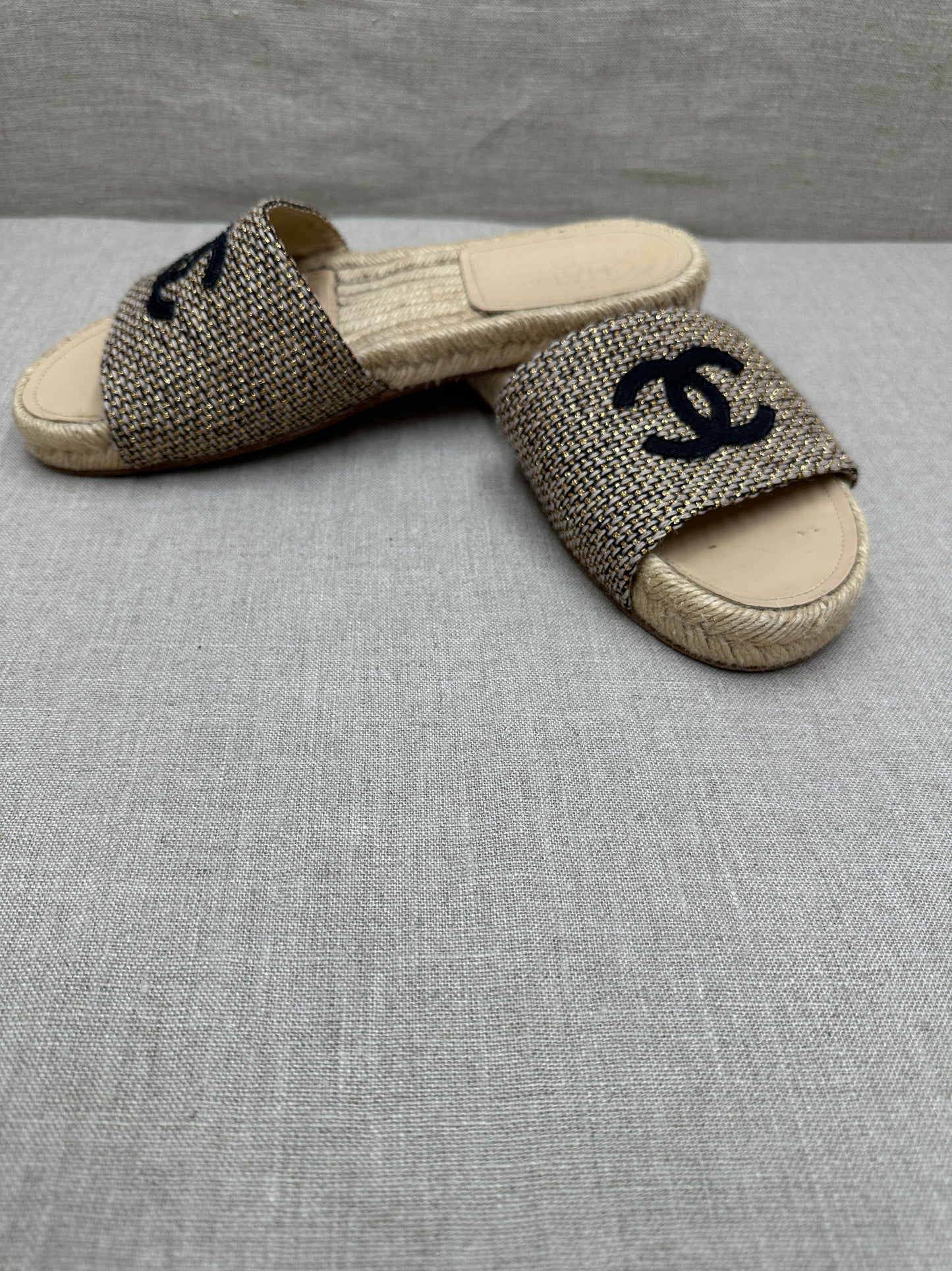 Chanel slides canvas