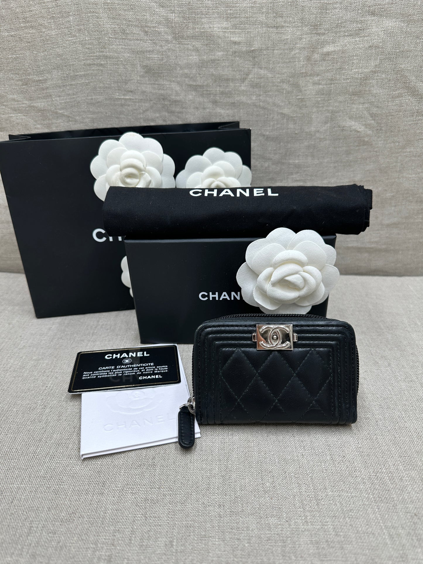 Chanel Boy zip wallet