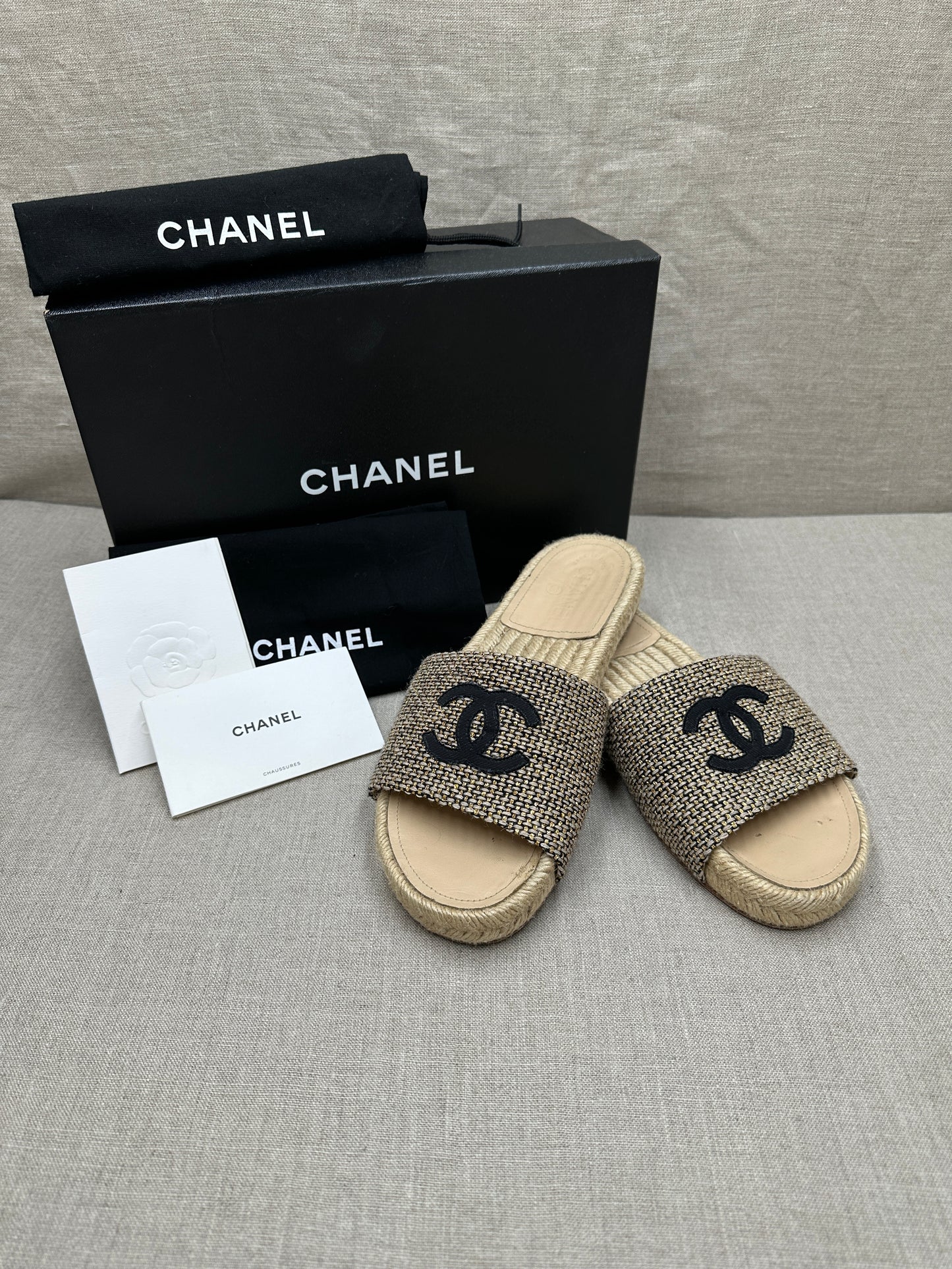 Chanel slides canvas