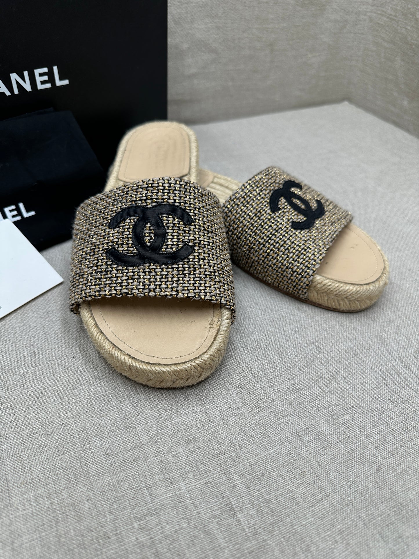 Chanel slides canvas