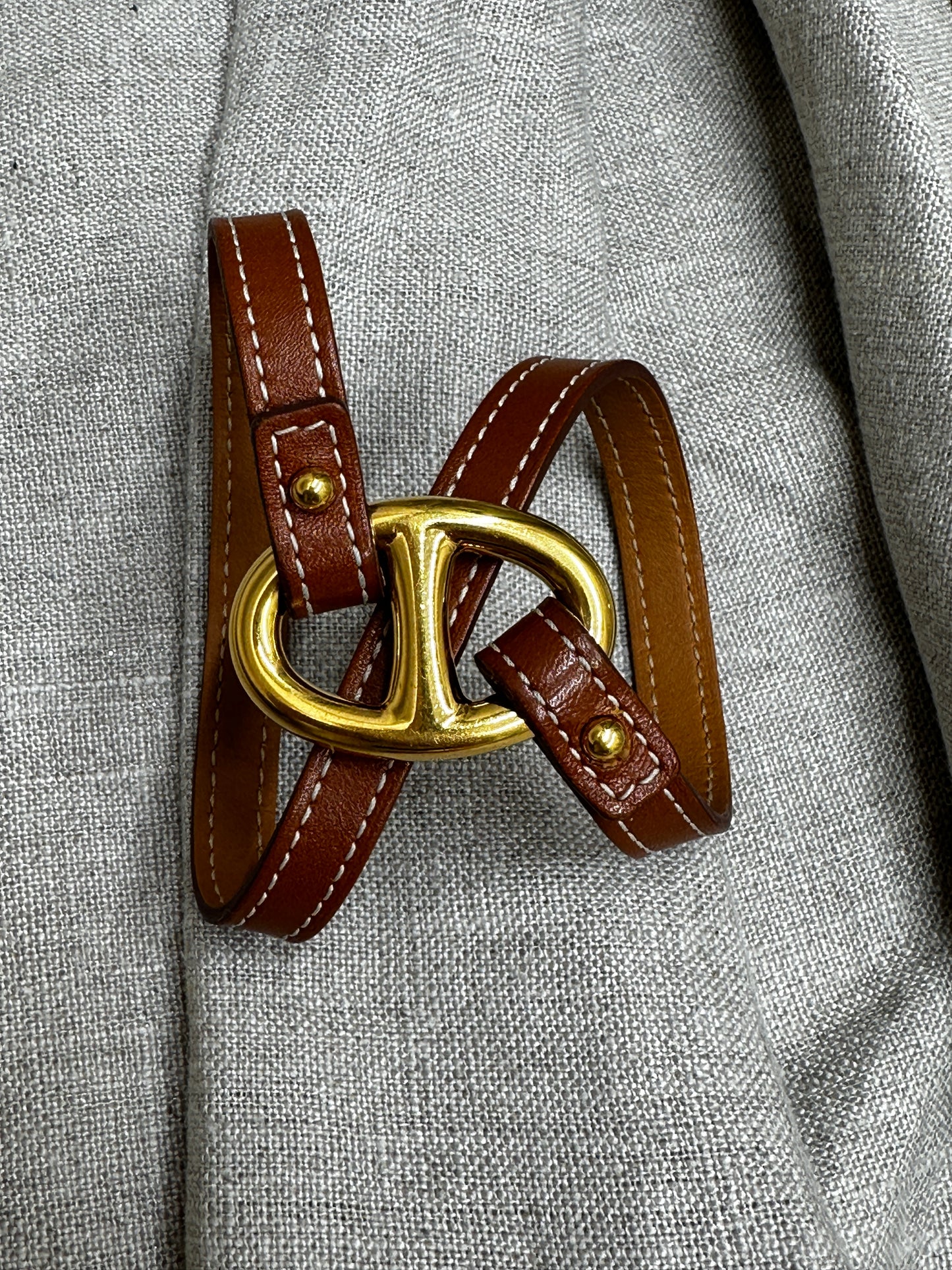 Hermès Leather Granville double Tour Bracelet