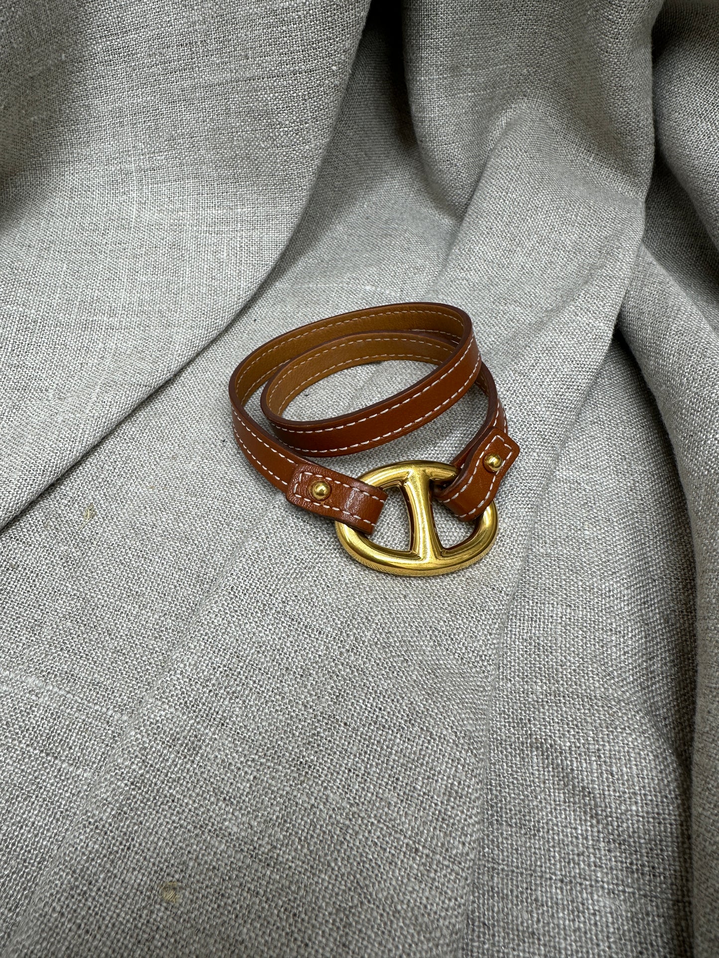 Hermès Leather Granville double Tour Bracelet