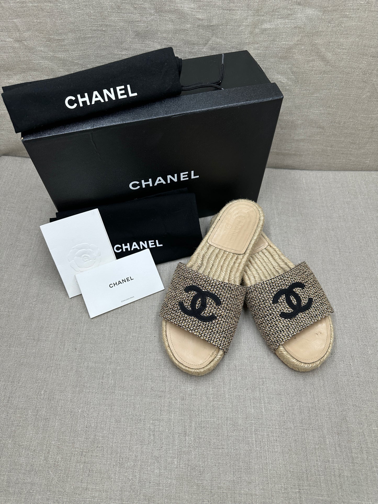 Chanel slides canvas