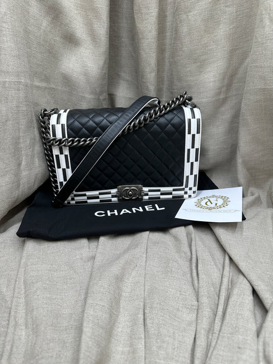 Chanel checkerboard Trim Boy Flap Bag