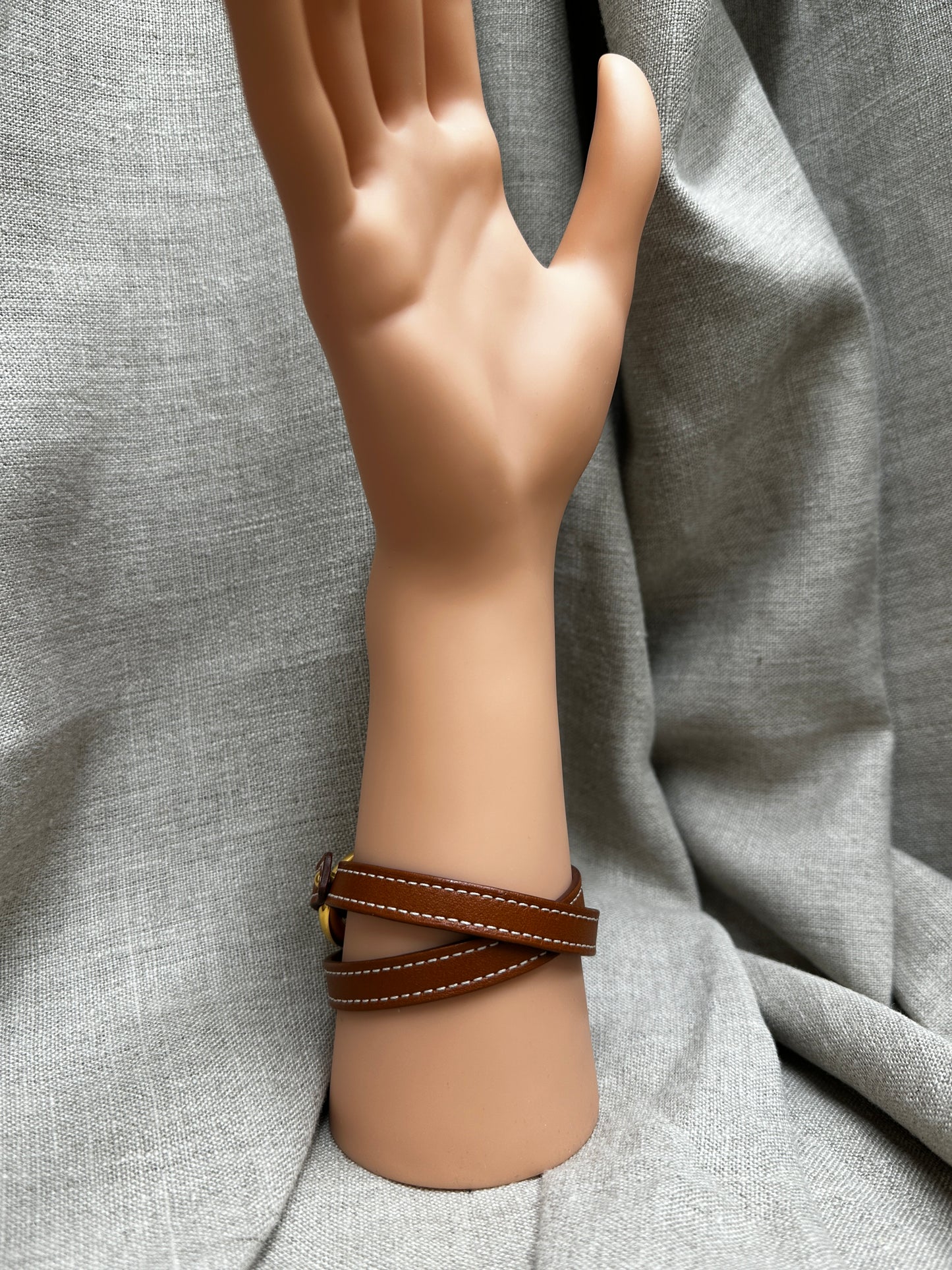 Hermès Leather Granville double Tour Bracelet