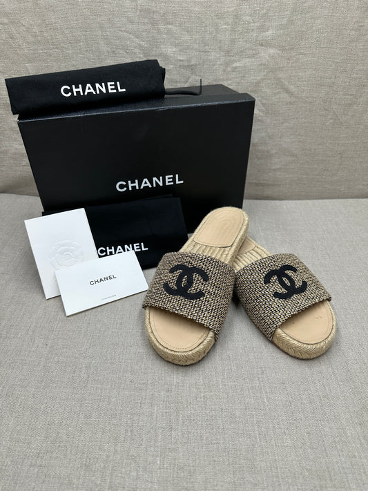Chanel slides canvas