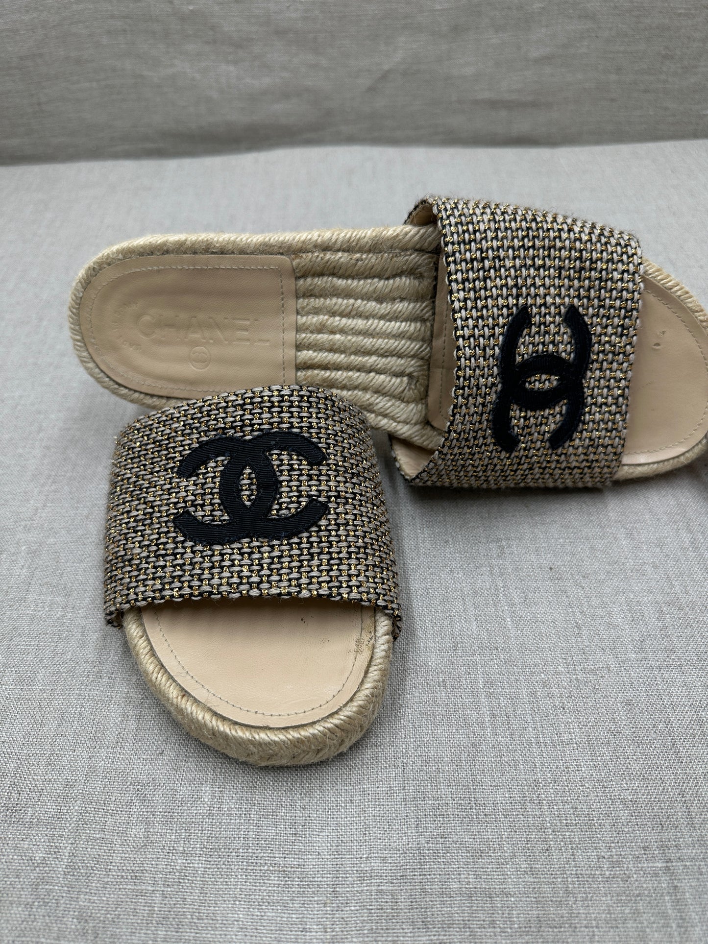 Chanel slides canvas