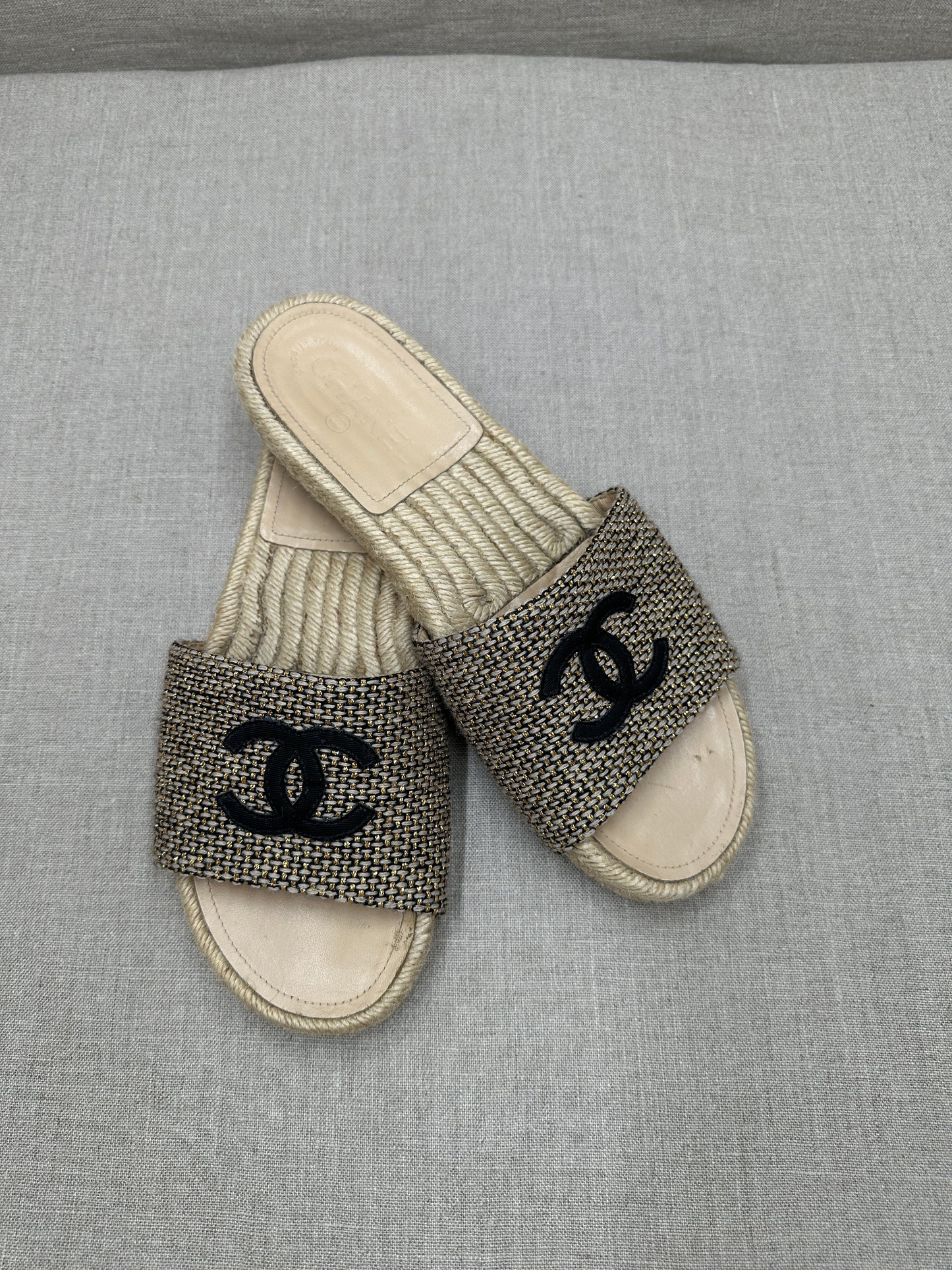 Chanel slides canvas