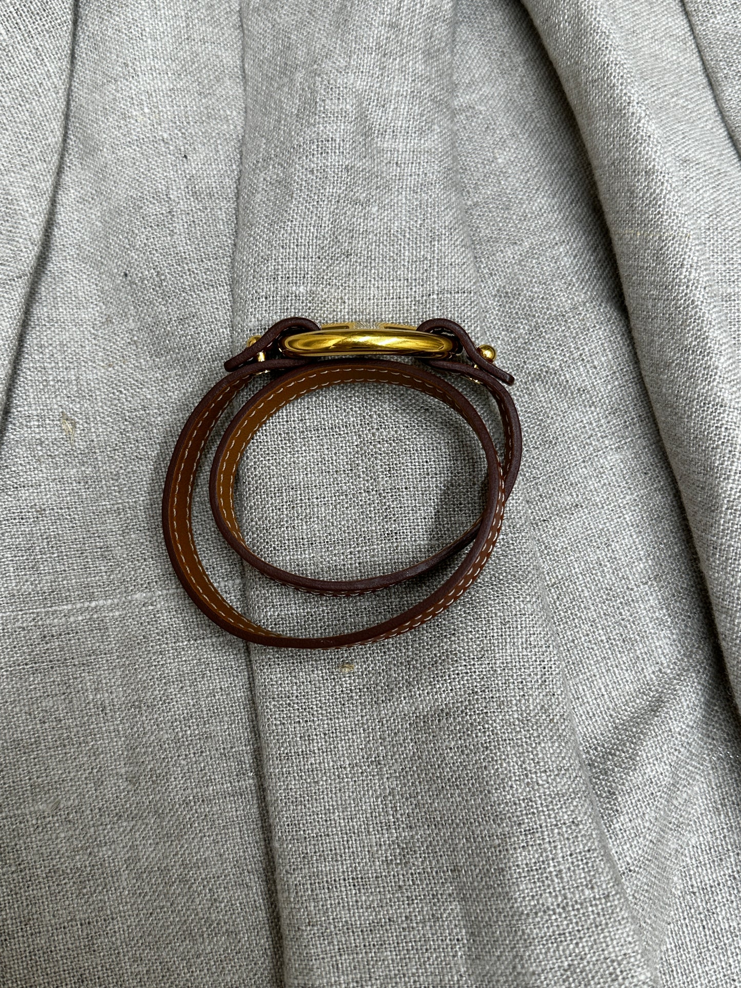 Hermès Leather Granville double Tour Bracelet