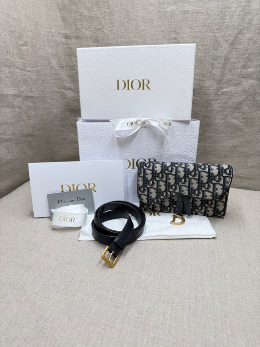 Christian Dior Saddle Pouch Blue